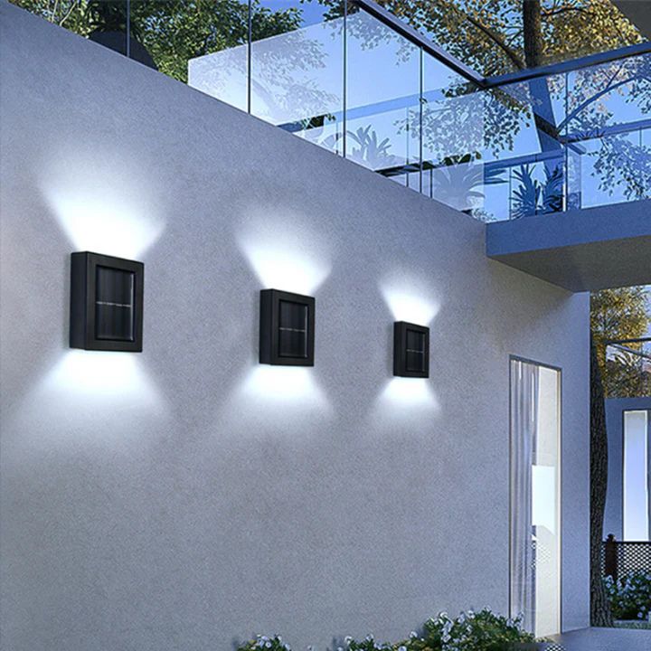 Solar Wall Light Double Shade Outdoor