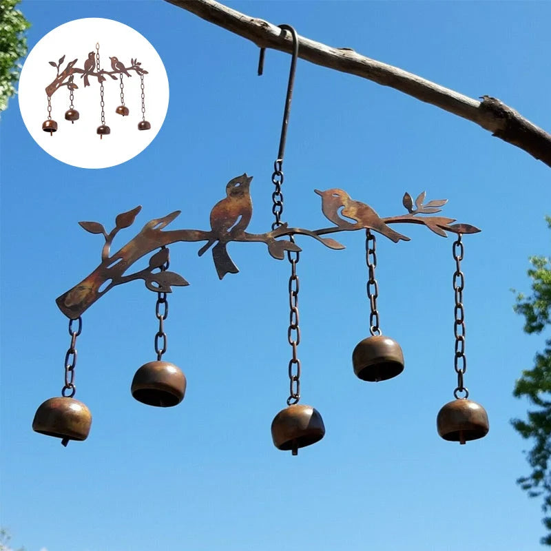 Metal Bird Wind Chime Outdoor Garden Decor