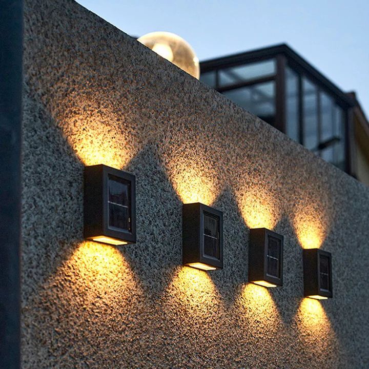 Solar Wall Light Double Shade Outdoor