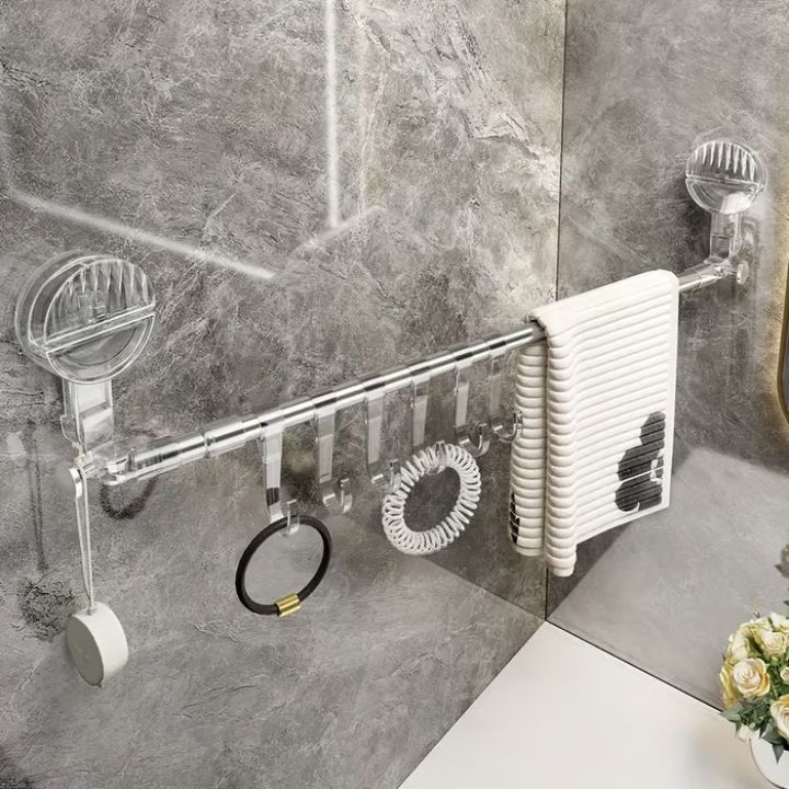 Adjustable Stainless Steel Towel Rack Suction Cups